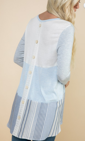 Tunic with Back Buttons and Lace Detail