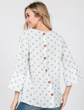 Polka Dot Top with Button Up Back