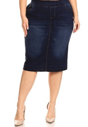 Amazon.com: ECDAHICC Women's Sexy Plus Size Blue Denim Skirt Distressed  Ripped High Waisted Jean Split Bodycon Midi Skirts (AB-S) : Clothing, Shoes  & Jewelry
