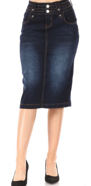 plus size/over size/denim skirt/below the knee/stretchable/fit31to38waistline  | Lazada PH