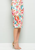 Ivory Floral Pencil Skirt