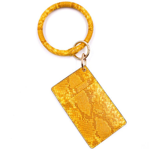 Snakeskin Key-Ring Wristlet with ID Holder *Available in Multiple Colors